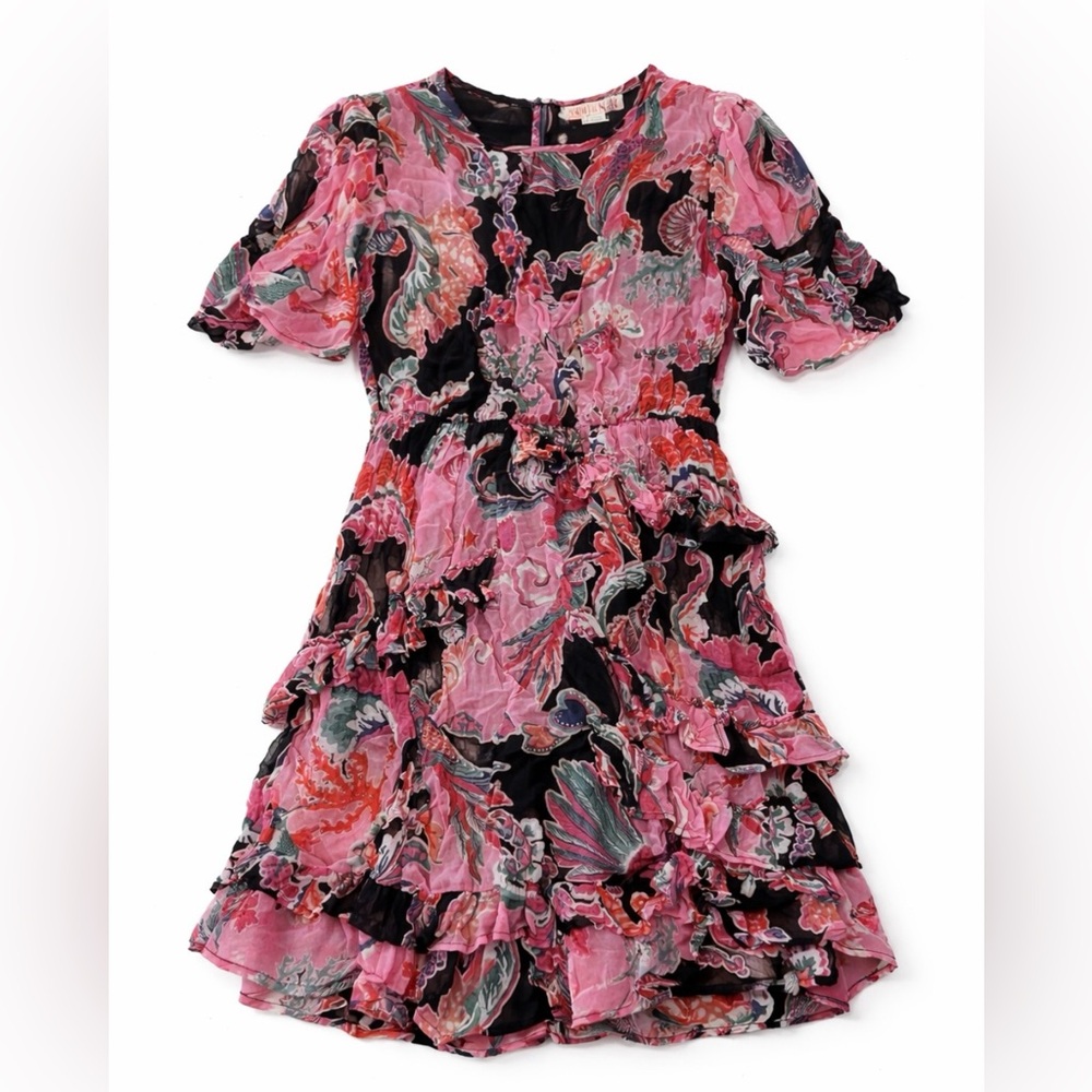 Banjanan Pink and Black Floral Kids Dress